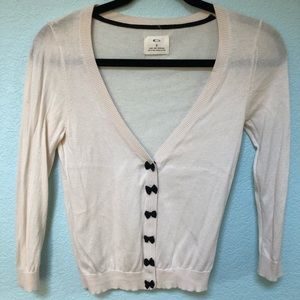 UO Pins & Needles V-neck Bow Button Cardigan